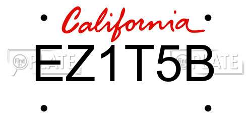 EZ1T5B California License Plate