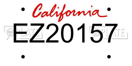 EZ20157 California License Plate