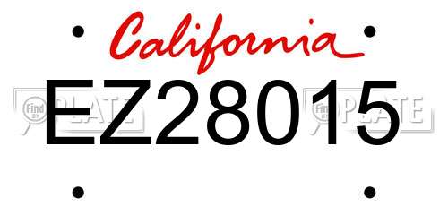 EZ28015 California License Plate