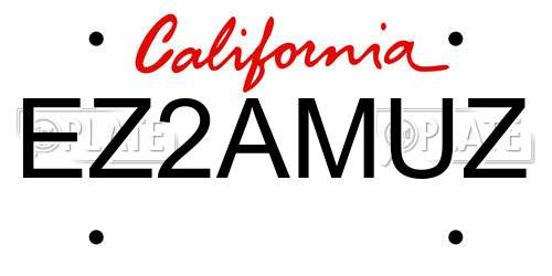 EZ2AMUZ California License Plate