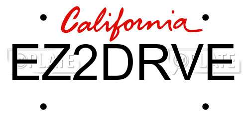 EZ2DRVE California License Plate