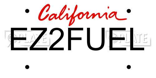 EZ2FUEL California License Plate