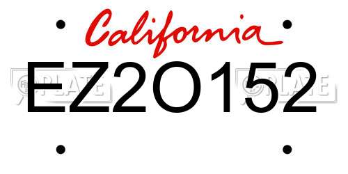 EZ2O152 California License Plate