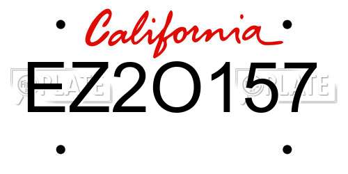 EZ2O157 California License Plate