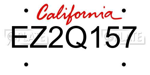 EZ2Q157 California License Plate