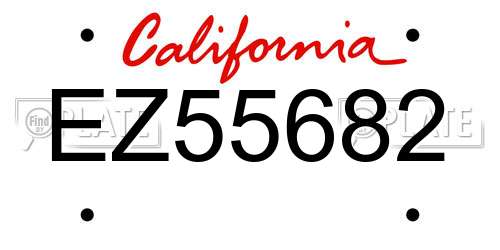 EZ55682 California License Plate