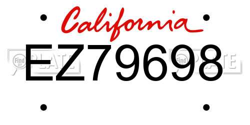 EZ79698 California License Plate