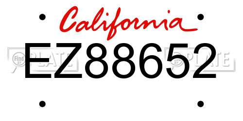 EZ88652 California License Plate