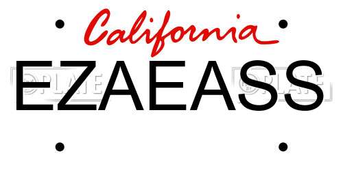 EZAEASS California License Plate