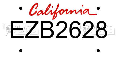 EZB2628 California License Plate