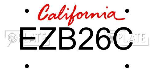 EZB26C California License Plate