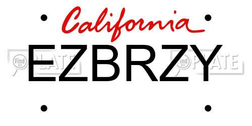 EZBRZY California License Plate