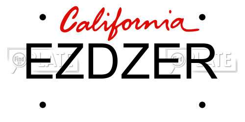 EZDZER California License Plate