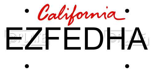 EZFEDHA California License Plate