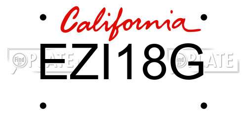 EZI18G California License Plate