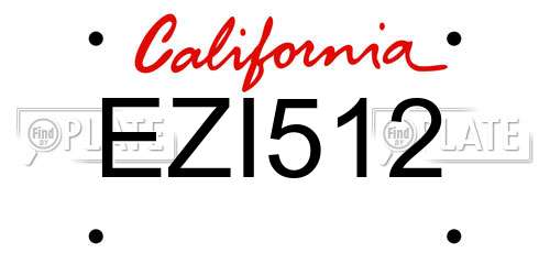 EZI512 California License Plate