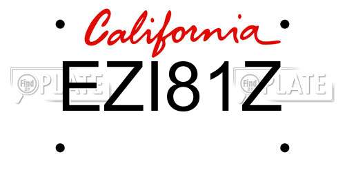 EZI81Z California License Plate