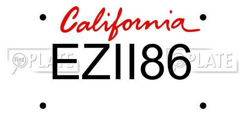 EZII86 California License Plate