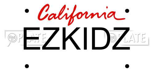 EZKIDZ California License Plate