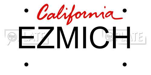 EZMICH California License Plate
