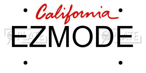 EZMODE California License Plate