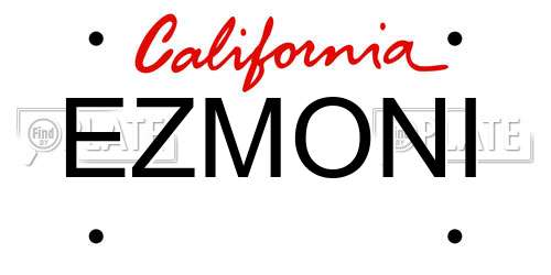 EZMONI California License Plate