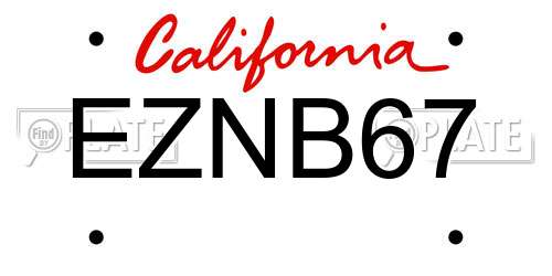 EZNB67 California License Plate
