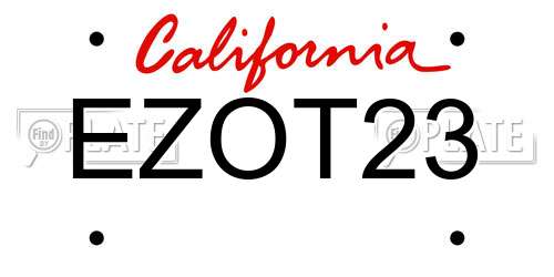 EZOT23 California License Plate
