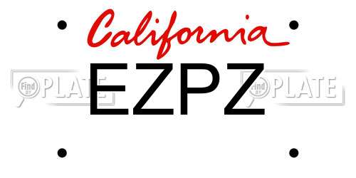 EZPZ California License Plate