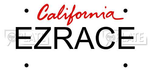 EZRACE California License Plate