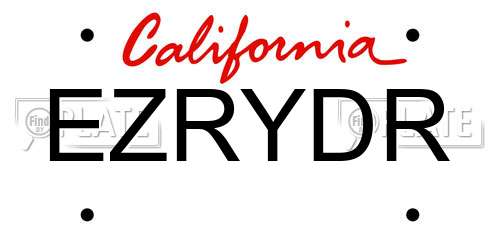 EZRYDR California License Plate