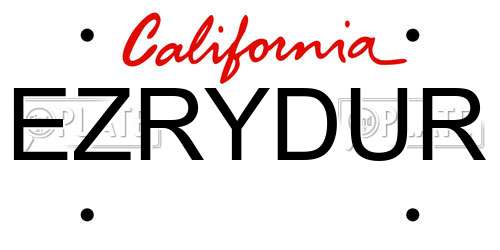 EZRYDUR California License Plate