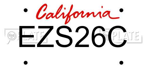 EZS26C California License Plate