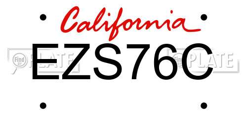 EZS76C California License Plate