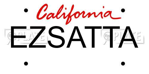 EZSATTA California License Plate