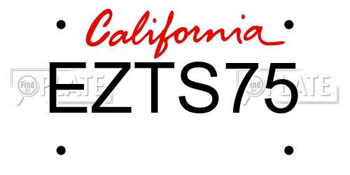 EZTS75 California License Plate