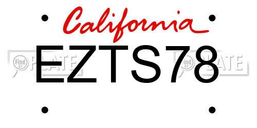 EZTS78 California License Plate