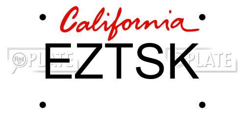 EZTSK California License Plate