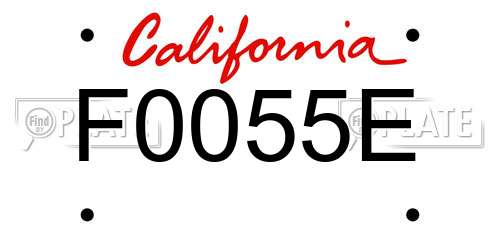 F0055E California License Plate