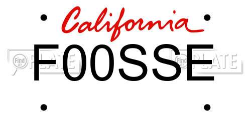 F00SSE California License Plate