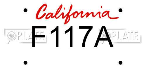 F117A California License Plate