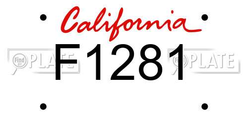 F1281 California License Plate