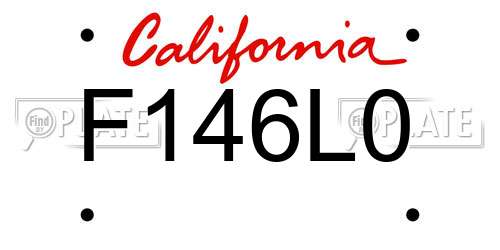 F146L0 California License Plate