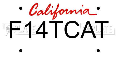 F14TCAT California License Plate
