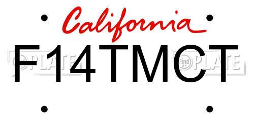 F14TMCT California License Plate
