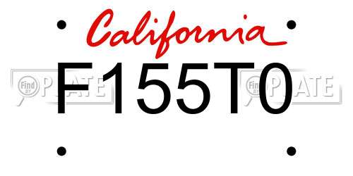 F155T0 California License Plate
