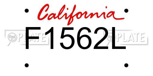 F1562L California License Plate