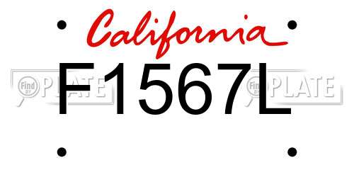 F1567L California License Plate