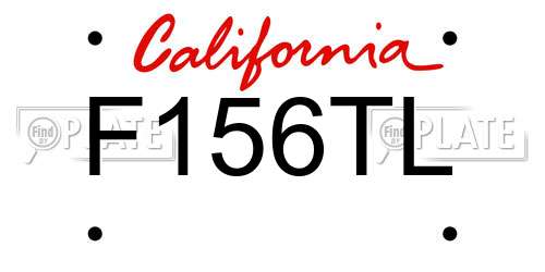 F156TL California License Plate