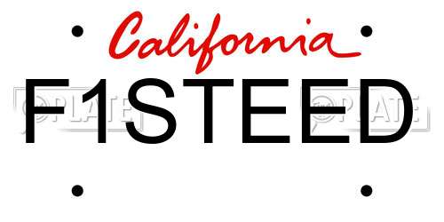 F1STEED California License Plate